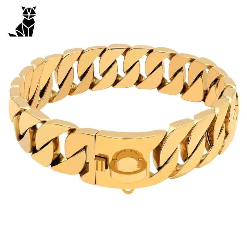 Bracelet en chaîne métal doré de Majestic Collar pour grands chiens : style élégant et durable