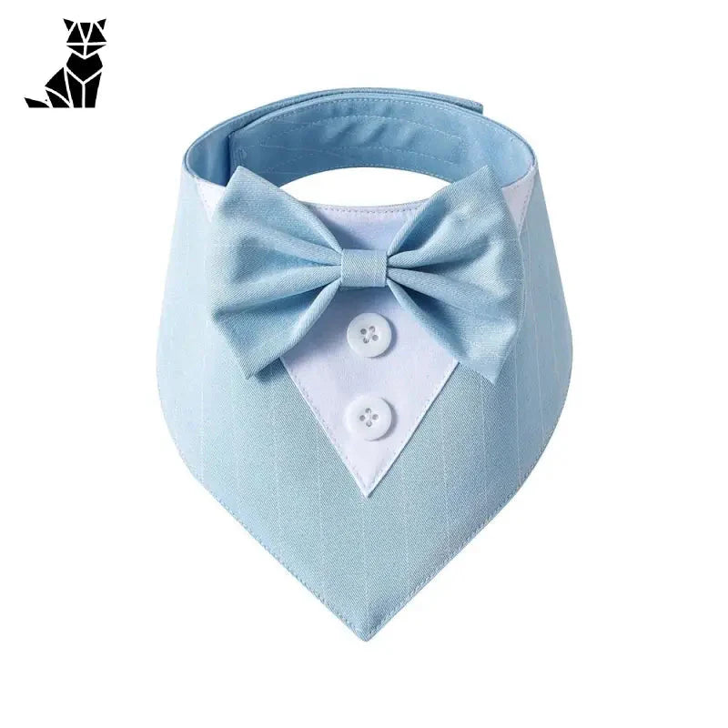 Collier pour chien bleu avec chemise blanche et noeud papillon bleu | Comfortable and Elegant Bow Tie Noeud Papillon